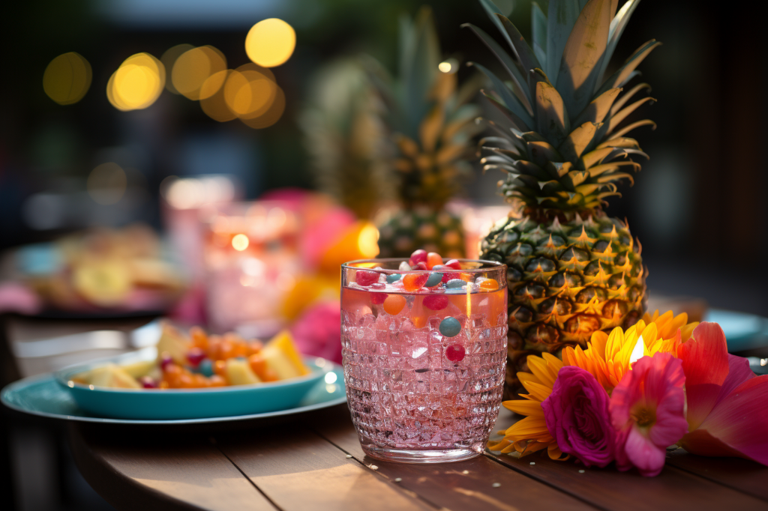 Creating a Vibrant and Cost-Effective Hawaiian-themed Party: A Look at Various Decoration Ideas