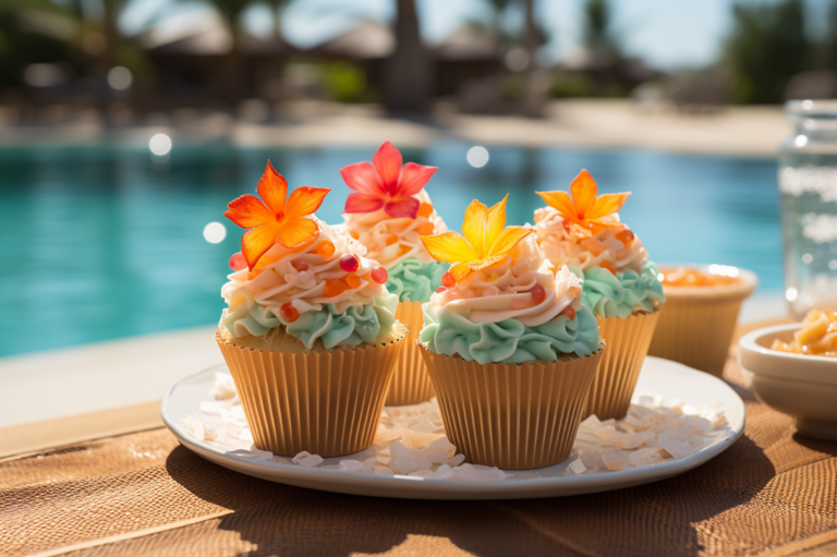 Enhancing Your Tropical Party: Hawaiian Luau-Themed Edible Cupcake Toppers and Tiki Luau Cupcake Wrappers