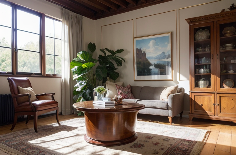 Mastering Modern Aesthetics: Enhancing Home Interiors with Layered Rugs, Artwork, and Natural Elements