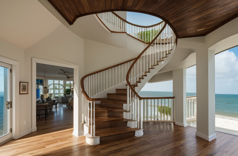 Incorporating Coastal Elements with Spiral Stairs: A Guide to Beach House Interior Design