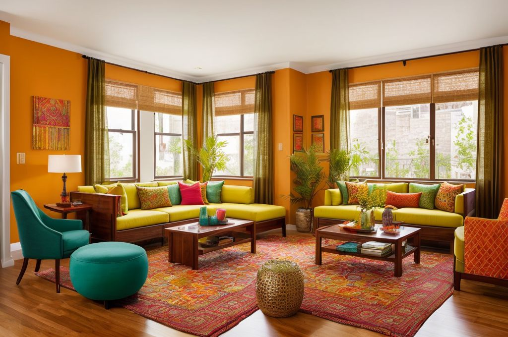 Creating a Vibrant yet Comfortable Living Space: Tips for Small Rooms, Color Choices, and Budget-friendly Indian-inspired Decor
